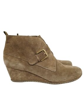 Franco Sarto Amerosa Wedge Ankle Booties Tan 10